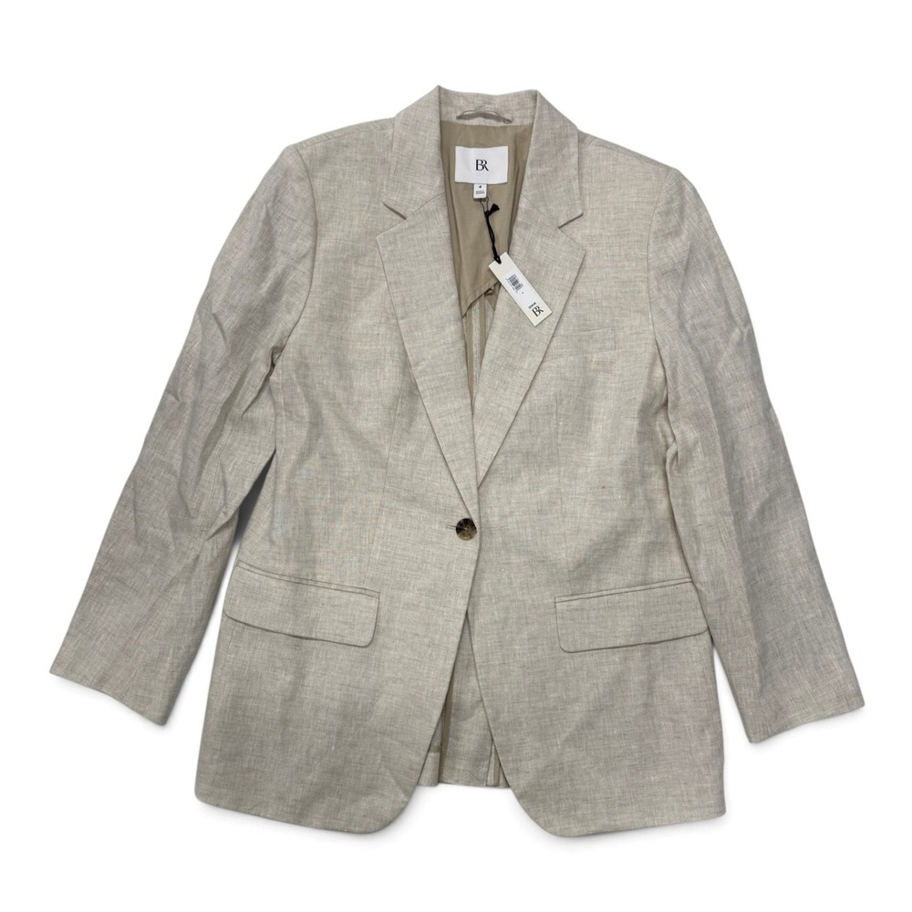 Banana Republic Core Linen Blazer Womens 4 NWT Natural Oatmeal
